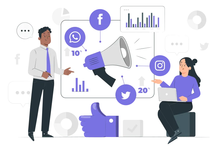 Ilustração representando marketing